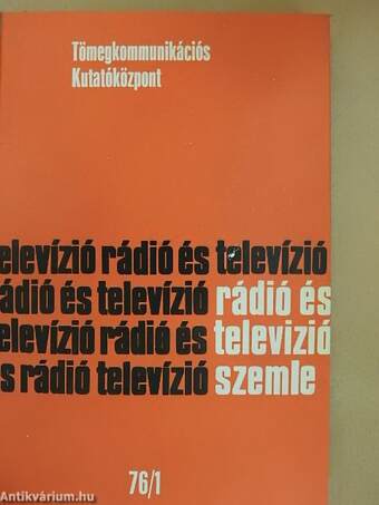 Rádió és Televízió Szemle 1976/1-4.