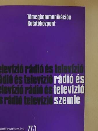 Rádió és Televízió Szemle 1977/1-4.