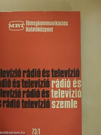 Rádió és Televízió Szemle 1973/1-4.