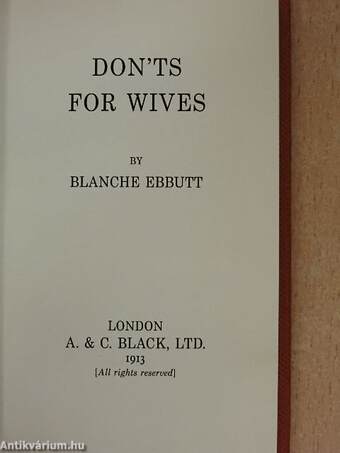 Don'ts for Wives