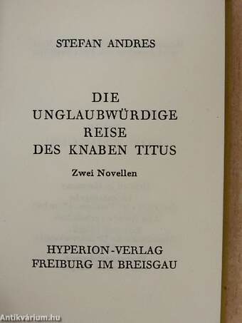 Die unglaubwürdige Reise des Knaben Titus/Der Abbruch ins Dunkle