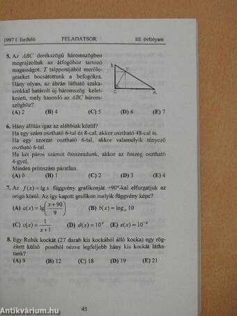 Középiskolai matematika versenytesztek