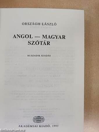 Angol-magyar szótár