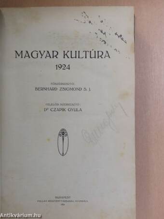 Magyar Kultúra 1924. január-december