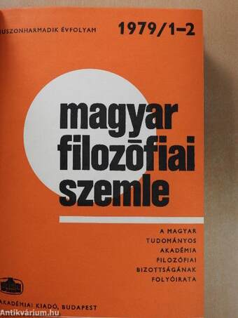 Magyar Filozófiai Szemle 1979/1-6.