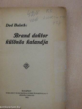 Brand doktor különös kalandja