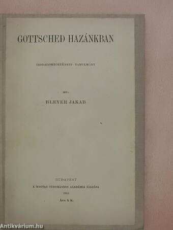 Gottsched hazánkban