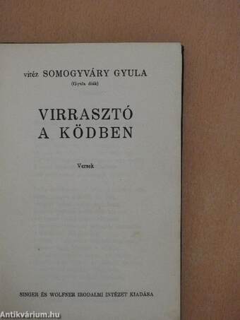 Virrasztó a ködben/Utolsó szárnycsapás/A virágember/A fiú nem üthet vissza