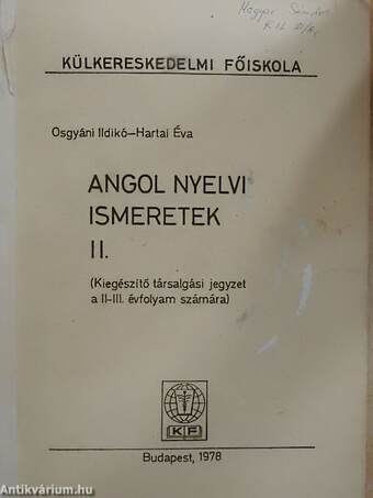 Angol nyelvi ismeretek II.