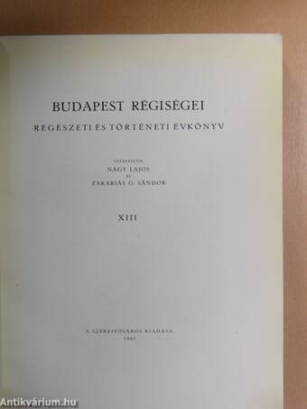 Budapest régiségei XIII.