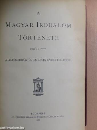 A magyar irodalom története I.