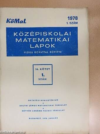 Középiskolai matematikai lapok 1978. január-december