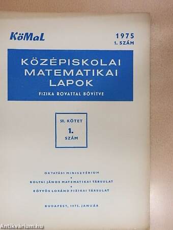 Középiskolai matematikai lapok 1975. január-december