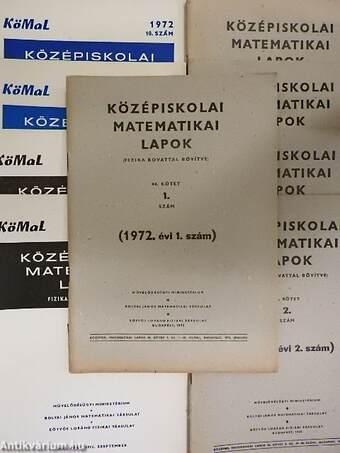 Középiskolai matematikai lapok 1972. január-december