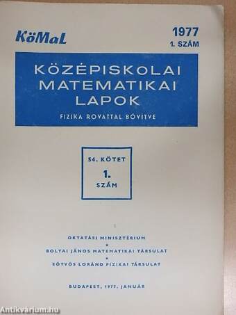 Középiskolai matematikai lapok 1977/1-10.