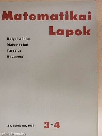 Matematikai Lapok 1972/3-4.