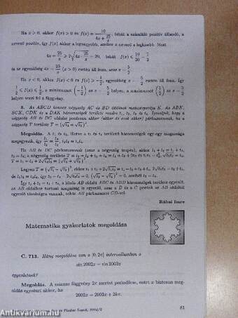 Középiskolai Matematikai és Fizikai Lapok 2004. február