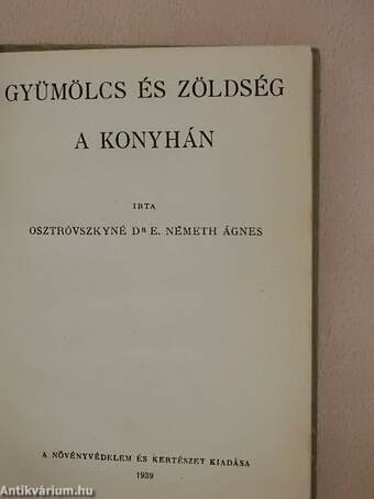 Gyümölcs, zöldség a konyhában