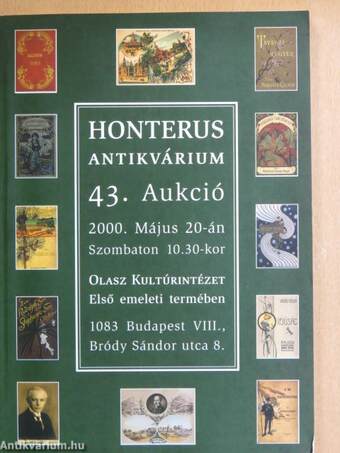 Honterus Antikvárium 43. Aukció