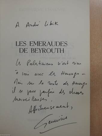 Les emeraudes de Beyrouth (dedikált példány)