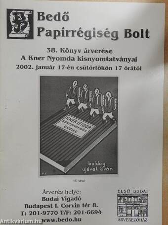 Bedő Papírrégiség Bolt 38. könyv árverése