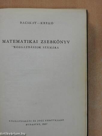 Matematikai zsebkönyv