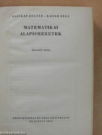 Matematikai alapismeretek