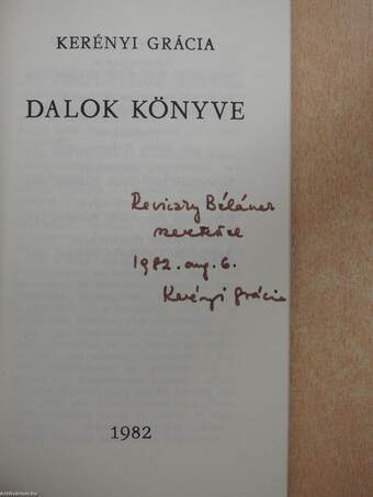 Dalok Könyve (dedikált példány)