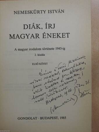 Diák, írj magyar éneket 1-2. (dedikált példány)