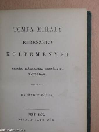 Tompa Mihály elbeszélő költeményei III. (töredék)