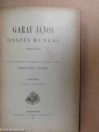 Garay János összes munkái I-V.