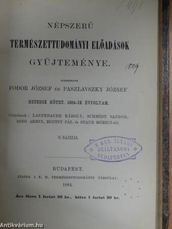 Népszerű természettudományi előadások gyüjteménye VI-VII/37-46.