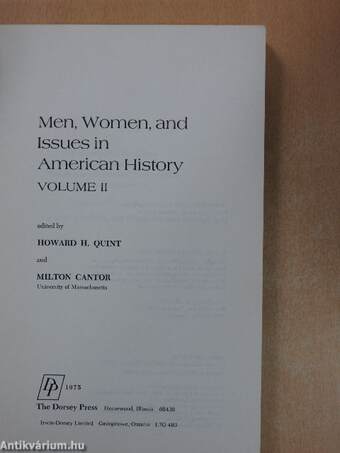 Men, Women and Issues in American History II. (töredék)