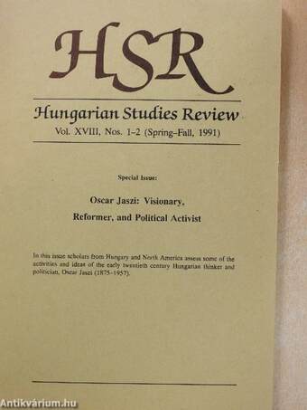 Hungarian Studies Review Spring-Fall, 1991