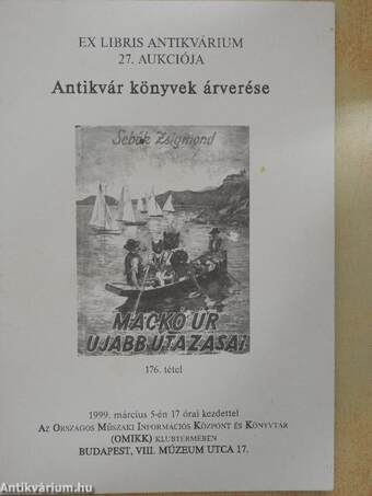 Ex Libris antikvárium 27. aukciója