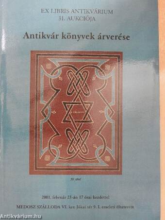 Ex Libris Antikvárium 31. aukciója