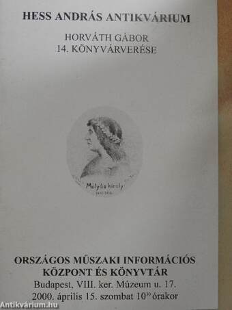Hess András Antikvárium - Horváth Gábor 14. könyvárverése