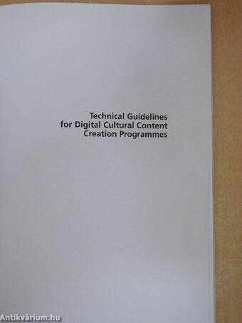 Technical Guidelines for Digital Cultural Content Creation Programmes