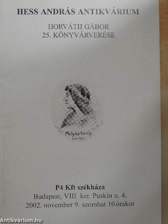 Hess András Antikvárium - Horváth Gábor 25. könyvárverése