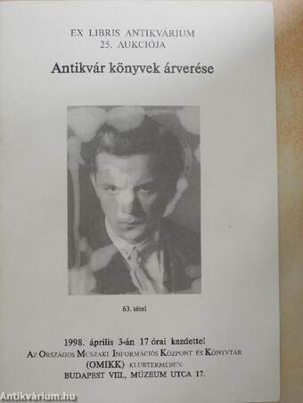 Ex Libris antikvárium 25. aukciója