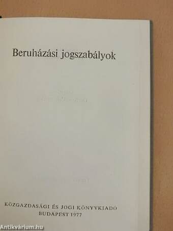 Beruházási jogszabályok