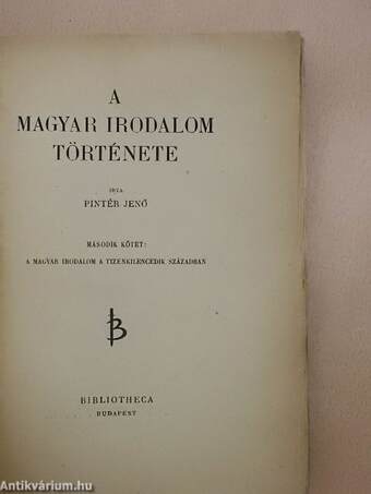 A magyar irodalom története II. (töredék)