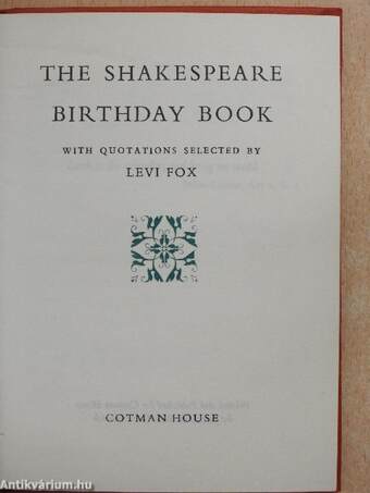 The Shakespeare Birthday Book