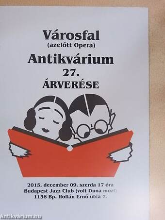 Városfal (azelőtt Opera) Antikvárium 27. árverése