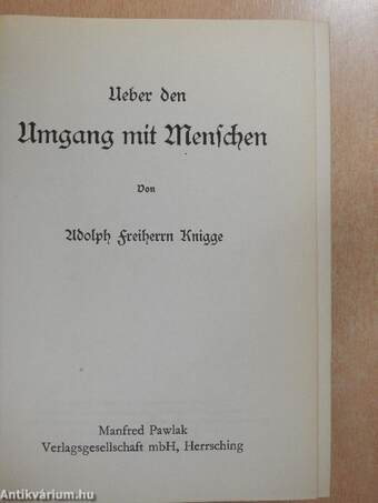 Über den Umgang mit Menschen (gótbetűs)