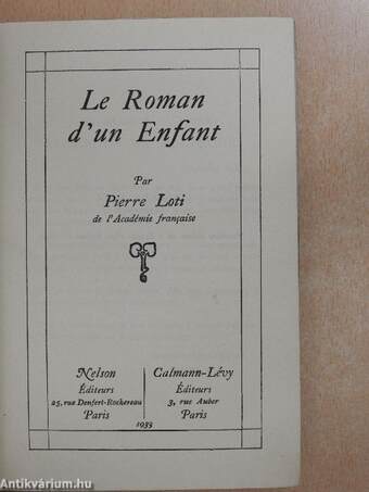 Le Roman d'un Enfant