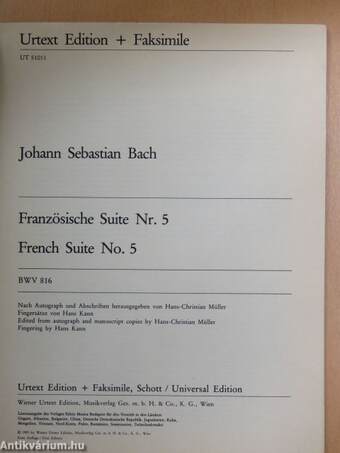 Französische Suite Nr.5/French Suite No.5