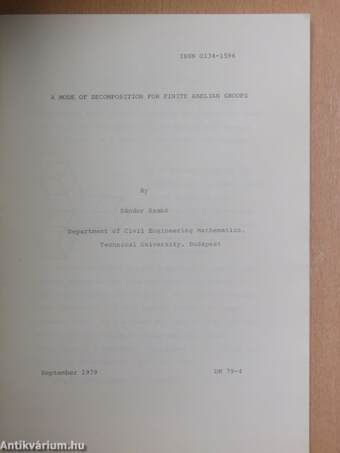 A Mode of Decomposition for Finite Abelian Groups