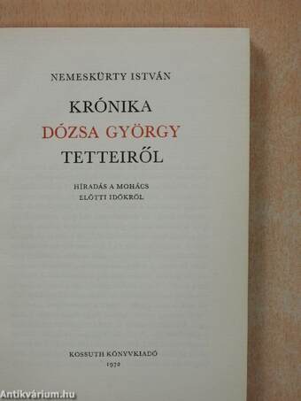 Krónika Dózsa György tetteiről