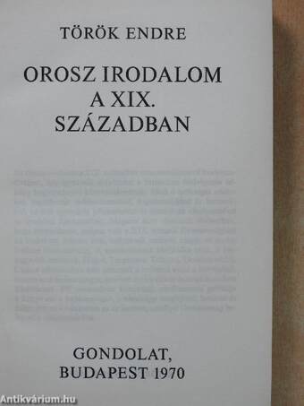 Orosz irodalom a XIX. században